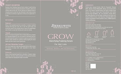 BERKOWITS Grow Hair Loss Serum: helps to Restore, and Revitalize for Luxurious Locks