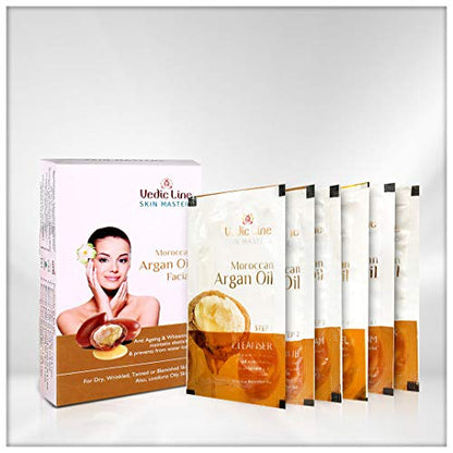 Vedicline Skin Masters Moroccan Argan Oil Facial Kit, Minimizes Signs of Ageing, Wrinkles, Fine Lines & Dark Spots, Pack of 6, 312 ml