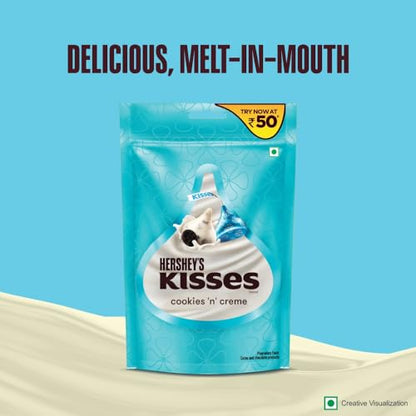 HERSHEY'S Kisses Cookies 'n' Creme | Melt-in-Mouth Delights| Individually Wrapped 33.6g