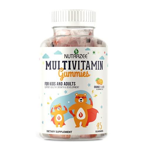 Nutrazee Multivitamin Gummies for Kids, Teenagers, Men, Women & Adults With Essential Vitamins For Healthy Growth & Immunity, 45 Gummies