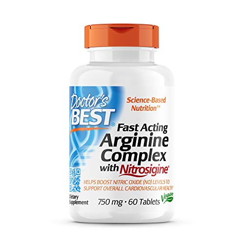 Doctor's Best, Fast Acting Arginine Complex with Nitrosigine, 750 mg, 60 Tablets