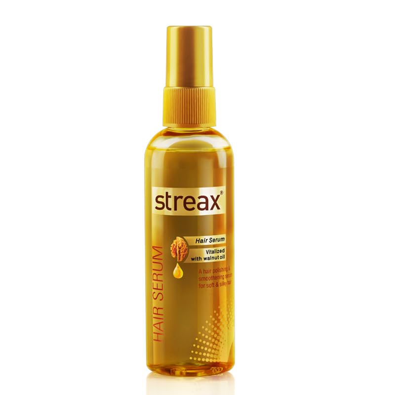 Streax Hair Serum 125ml, Vitalized with Walnut Oil, For Hair Smoothening & Shine, For Dry & Frizzy Hair