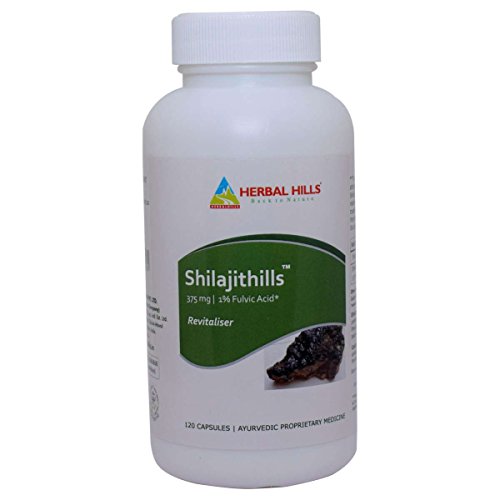 Herbal Hills Shilajithills, Shilajit Capsule Vitality and Revitaliser 375mg (120 Capsules)