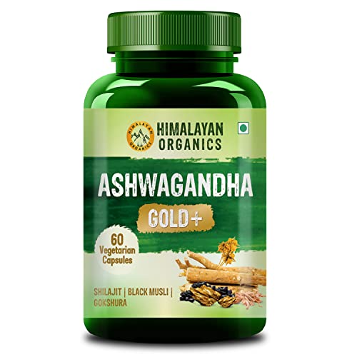 Himalayan Organics Ashwagandha Gold Plus | Supports Strength, Energy & Immunity | 60 Veg Capsules