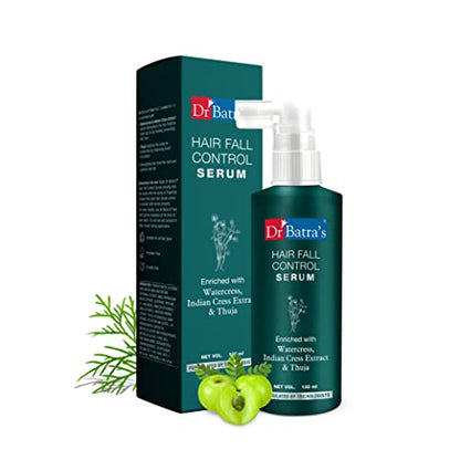 Dr Batra's Hair Fall Control Serum With natural Extracts | Enriched With Watercress, Henna, Amla & Thuja | Formulated By Trichologists - 130 Ml