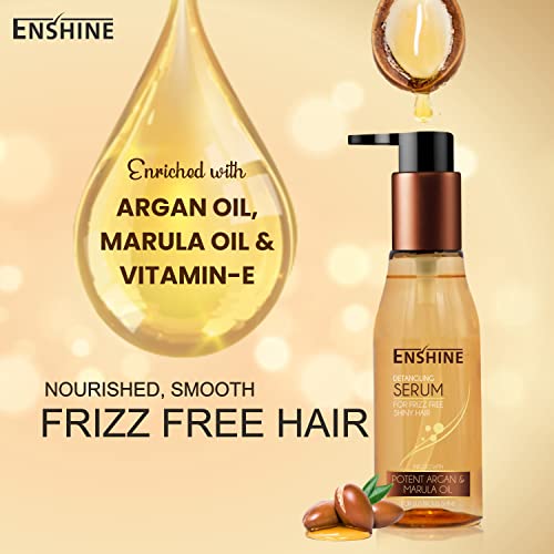 Enshine Detangling Non-Sticky Hair Serum for Women and Men (110ml) |Serum for Dry and Frizzy Hair |Hes Hair Breakage| Make Hair Soft, Shiny & Straight