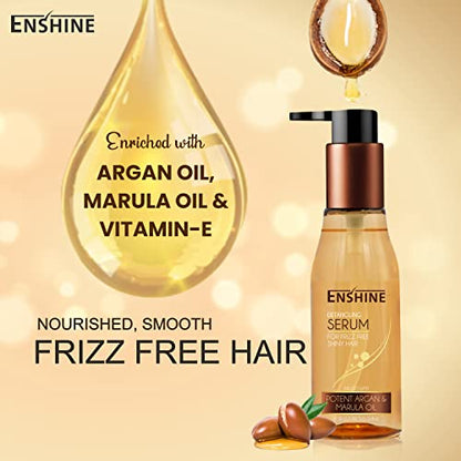 Enshine Detangling Non-Sticky Hair Serum for Women and Men (110ml) |Serum for Dry and Frizzy Hair |Hes Hair Breakage| Make Hair Soft, Shiny & Straight