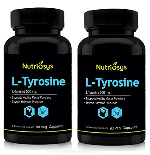 Nutriosys L-Tyrosine 500mg (90 Veg Capsules) pack of- 2