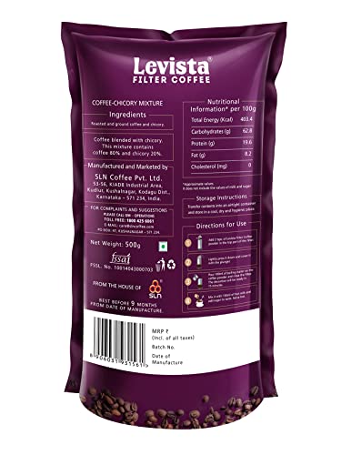 Levista Filter Coffee (500 GMS) (80% Coffee 20% Chicory)