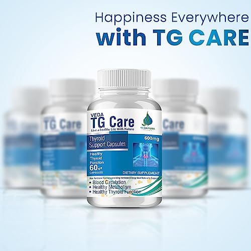 VEDAPURE TG Care | Thyroid Support Supplement |Hormonal Balance | Thyroid Balance | Weight Managemenchnaar, Cumin, White Pepper, Dalchini - 60 Capsule