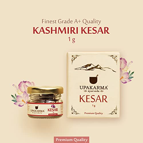 UPAKARMA Ayurveda Natural and Pure 15g Shilajit Resin with 1g Kashmir Kesar Saffron Combo Pack