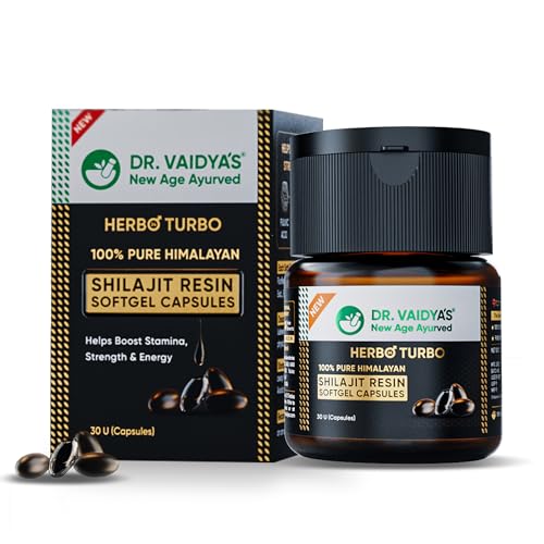 Dr. Vaidya’s Herbo24Turbo Shilajit Resin Softgels for boosting Stamina, Strenght & Energy | 30 Softgels