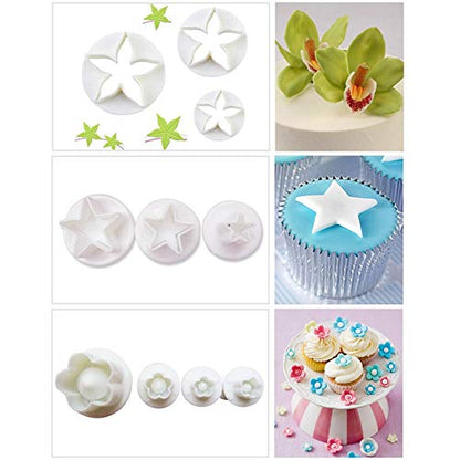 Zollyss Flower Fondant Cake Sugarcraft Decorating Kit Combos (Cookie Cutter) Set of 33