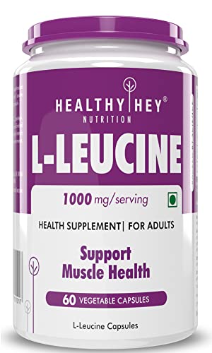 HealthyHey Nutrition L-Leucine Capsule 1000mg Per Serving, 60 Capsules