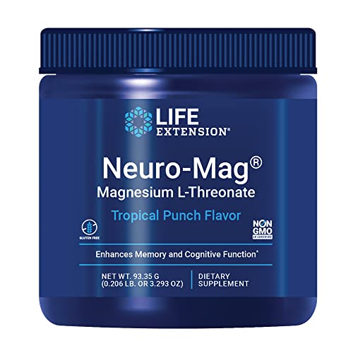 Life Extension Neuro-Mag Magnesium Threonate, Tropical Punch, 3.293 Ounce