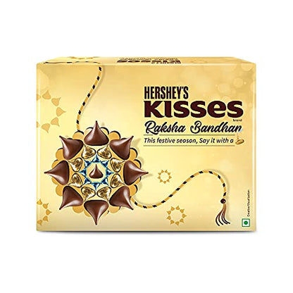 Hershey's Kisses Chocolate Rakhi Gift Pack -Almond & Milk Variant | with Special Kisses-Shaped Rakhii|| Celebration Gift Pack for Rakshabandhan, 200 g