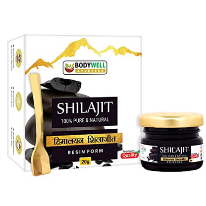 BODYWELL Pure Himalayan Shilajit Resin | Immunity, Strength, Stamina, Energy, Vitality | 20 Grams