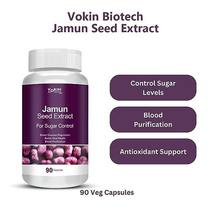 Vokin Biotech Jamun Seed Extract 90 Capsules For Men & Women