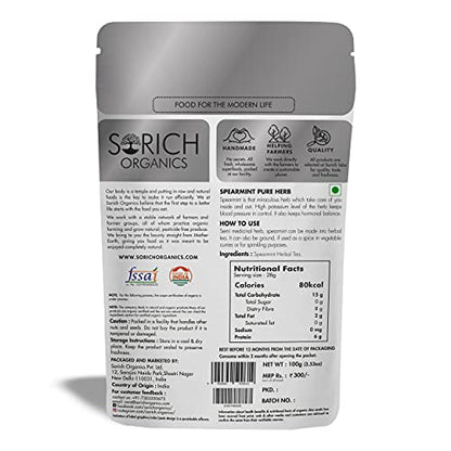 Sorich Organics Dry Spearmint Leaves Herbal Tea, 100g