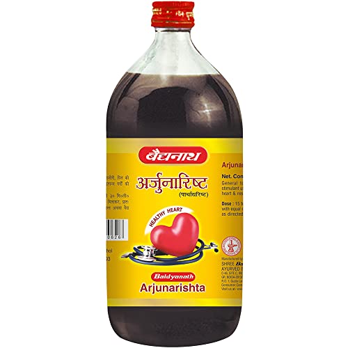 Baidyanath Ayurvedic Arjunarishta Syrup 450ml, Helps in Heart Disease, High Blood Pressure & Respiratory Disorders