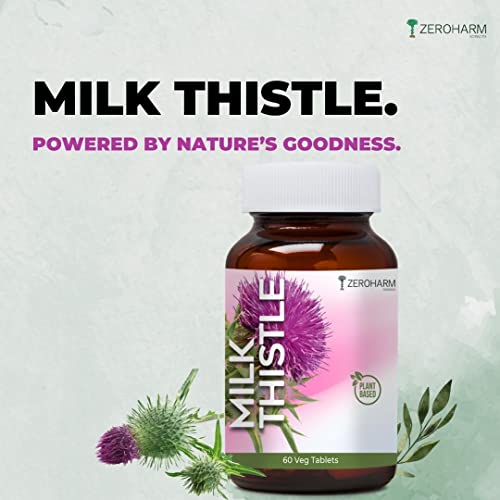 Zeroharm Milk Thistle | Liver & Gall bladder health supplement | Antioxidant & anti- inflammatory | Liver Detox, Liver refresher | 60 Veg Tablets