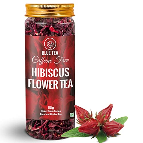 BLUE TEA - Hibiscus Flower Herbal Tea | Used for Iced Tea Cocktails, Mocktail & Syrups - Vegan| 50gm