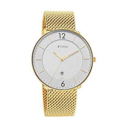 Titan Analog White Dial Women's Watch-1849YM01