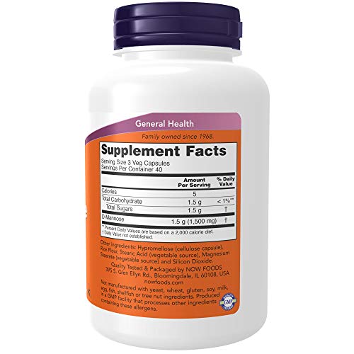 Now Foods D-Mannose 500Mg 120 Veg Capsules