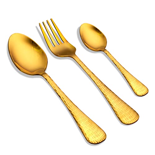 AXIOM Stainless Steel Golden Cutlery Set 18 Pieces Luxurious (6 Dessert Spoon, 6 Dessert Fork, 6 Tea Spoon) Gold Color