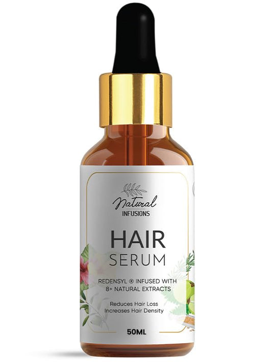 Natural Infusions Hair Growth Serum with 5% Redensyl | 8+ Natural Extracts | Hair Fall Control | For Men and Women | 50ml (Pack of 1)