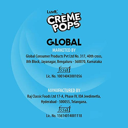 LuvIt CrEme Pops | Choco & Vanilla Coated Pops With Crunchy Biscuit Centre | Munchies, Baking & Cake Decoration | 396g