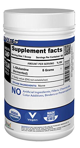 NutriJa Micronized Glutamine Powder, Amino Acid Supplement | Support Muscle Growth & Recovery | 5g Per Serving- 250 grams (Unflavored)