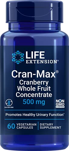 Life Extension Cran-Max Cranberry Whole Fruit Concentrate - 500 Mg, 60 Vegetarian Capsules (00862)