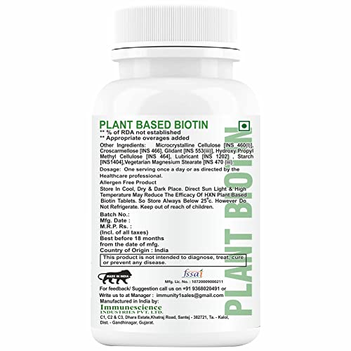 HXN Biotin Tablets For Hair Growth Supplements For Women,10000mcg Powder Plant Based Extract, Collagl Control Supplement-60 Tablet (No Capsules Pack1)