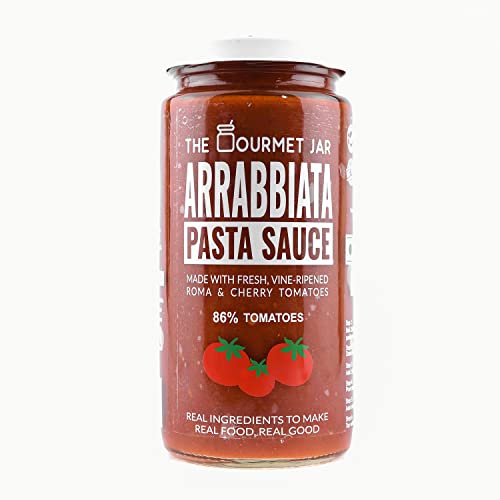 The Gourmet Jar Arrabbiata Pasta Sauce with Fresh, Vine-Roma and Cherry Tomatoes - Vegetarian Italian Sauces Gluten Free - 390 Gm