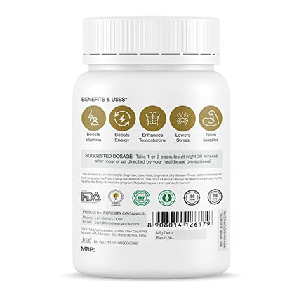 Foresta Organics Menz-X Health | Shilajit, Ashwagandha, Safed Musli & more | Stamina, Performance & Endurance Booster – 60 Capsules