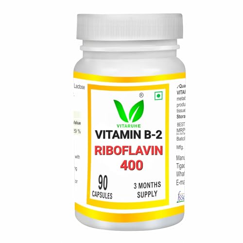 VITARUHE® Vitamin B2 (Riboflavin) High Dose – 90 Capsules, Vegan, No Artificial Additives