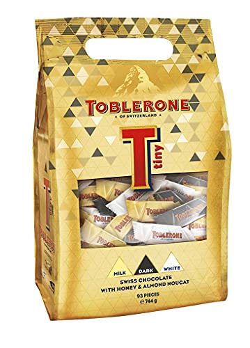 Toblerone Tiny Swiss Jumbo Pack Assorted Chocolates Honey & Almond Nougat 93 Pieces 744g