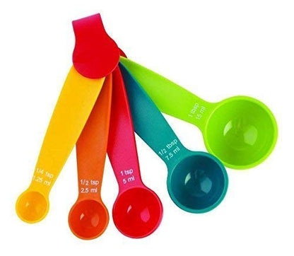 INKULTURE Plastic Baking Measurement Measuring Cups and Spoons Set (Pack of 10) Multicoloured