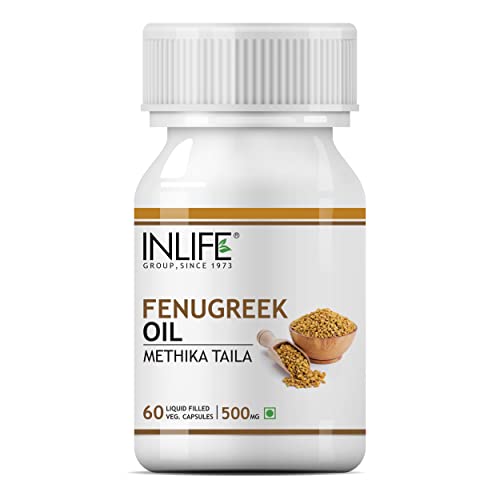 INLIFE Fenugreek Seed Oil (Quick Release) Supplement 500 mg - 60 Liquid Filled Vegetarian Capsules
