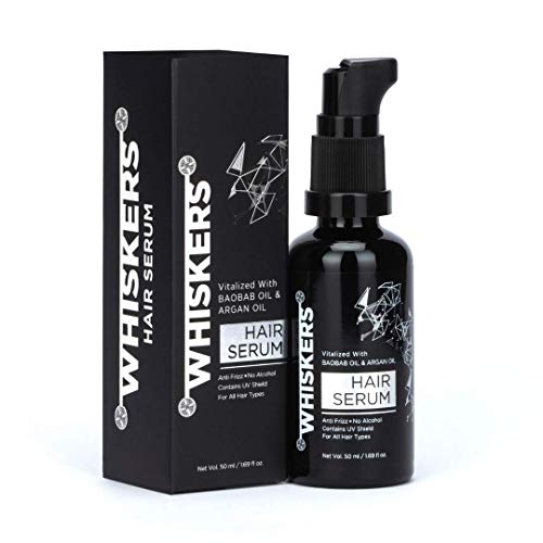 Whiskers Hair Serum Vitalised with Baobab Oil,Argan Oil & Vitamin E|Anti-Frizz|Protection & Shine wihield|Promotes Hair Growth & Hair Smoothening|50ml