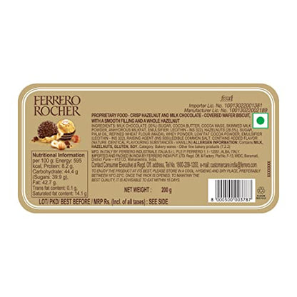Ferrero Rocher, Exquisite Hazelnut and Milk Chocolate Premium Gift Box, 16 pieces (200 g)