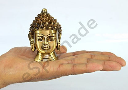 ESPLANADE Brass Buddha Face Showpiece, Small, Golden, 1 Piece