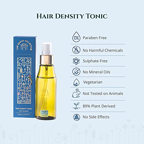 THE EARTH COLLECTIVE Hair Density Tonic, Reduce Hair Fall and Promote Hair Growth, For Men And Women, 89% Plant Derived, 100 Ml.