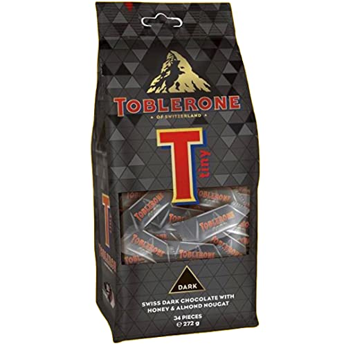 Toblerone Swiss Dark Chocolate with Honey & Almond Nougat 34 Pieces Pouch, 272 g