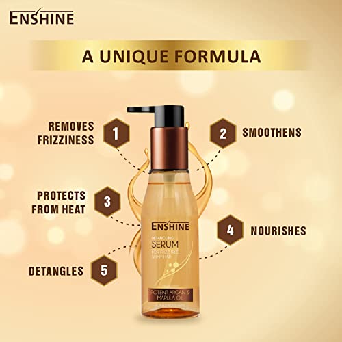 Enshine Detangling Non-Sticky Hair Serum for Women and Men (110ml) |Serum for Dry and Frizzy Hair |Hes Hair Breakage| Make Hair Soft, Shiny & Straight