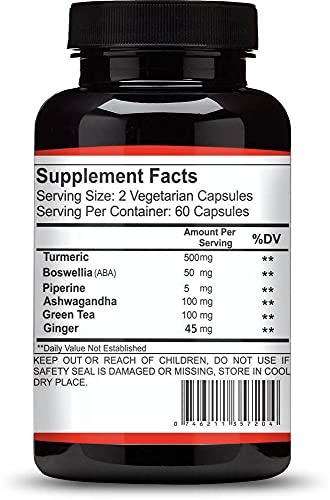 Vokin Biotech Organic Smarter Turmeric Curcumin Extract 95% Piperine 60 Capsules Pack of 2