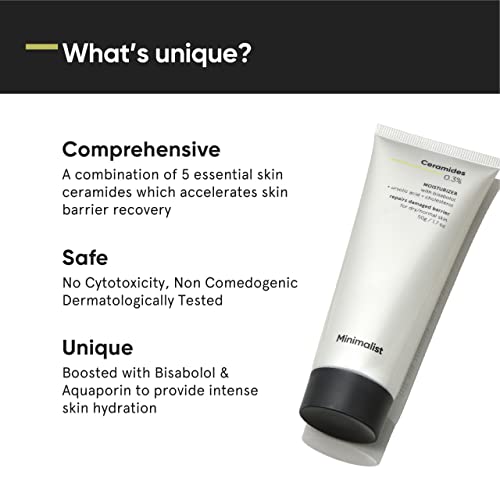 Minimalist 0.3% Ceramide Face Moisturizer For Barrier Repair & Deep Moisturization | Daily Repairing Face Moisturizing Cream For Normal - Dry Skin