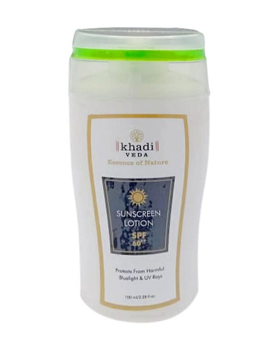 Khadi Veda Herbal Sunscreen Lotion SPF60++ Matte Finish - Blue Light And UV Rays Protection (100ml)