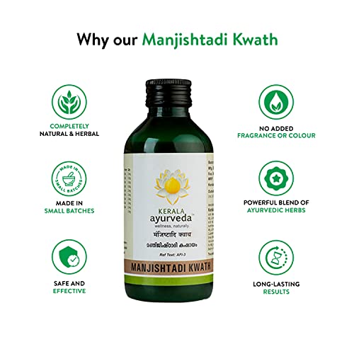 Kerala Ayurveda Manjishtadi Kwath 200 Ml With Manjishta, Triphala, Guduchi, Nimba, and Nisa|